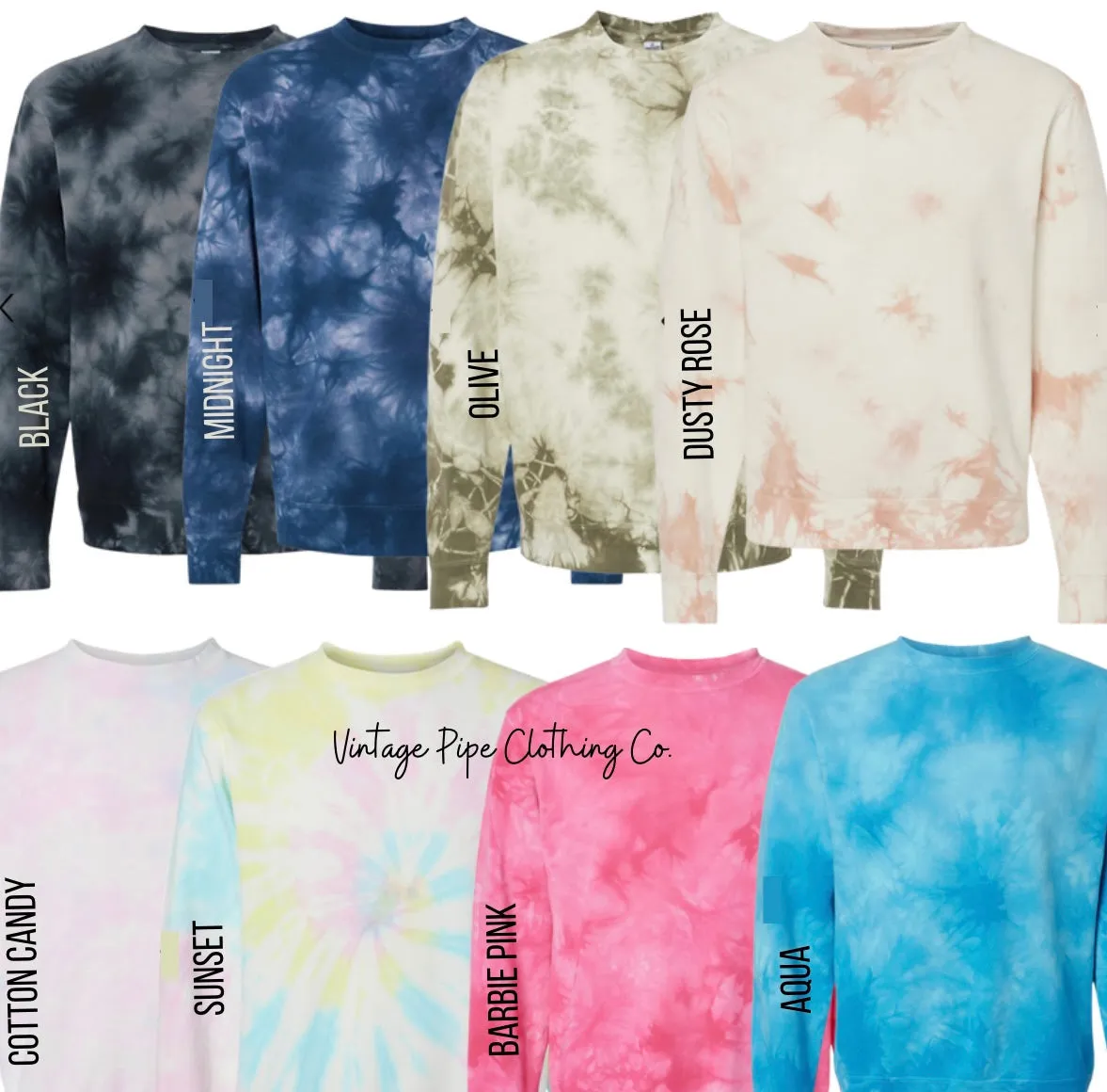 01476- CUSTOMIZE ME- TIE DYE PUFF HOODIES (NO WHITE PUFF ON THESE)