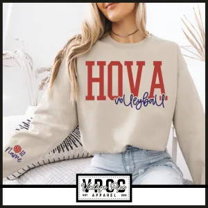 18000- HOVA Volleyball Layered Puff Crew Sweatshirt- Sand