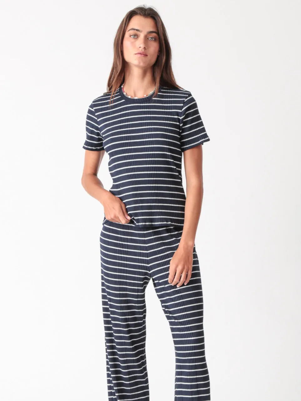 90's Tee - Indigo Stripe