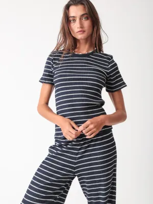 90's Tee - Indigo Stripe
