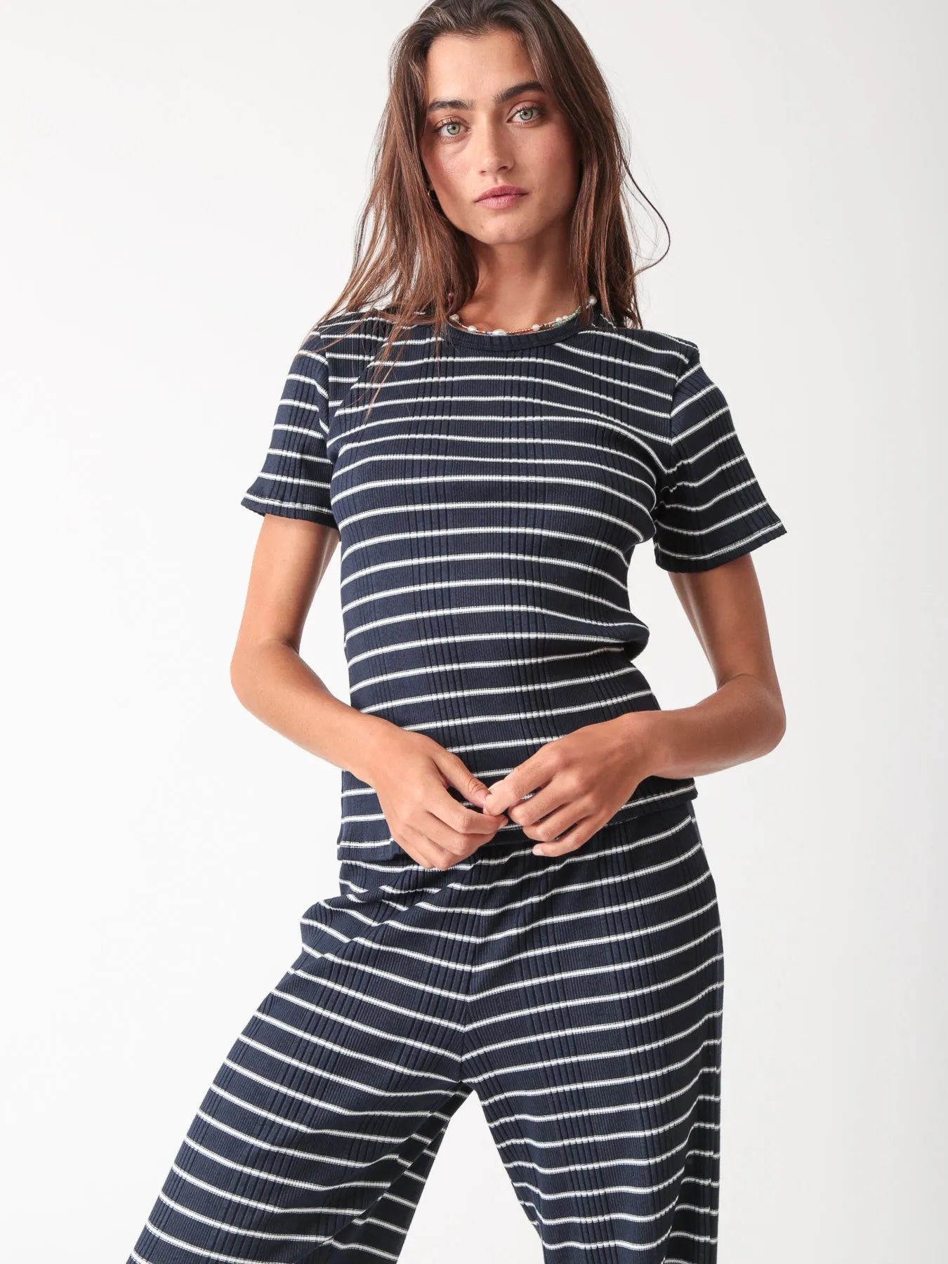 90's Tee - Indigo Stripe