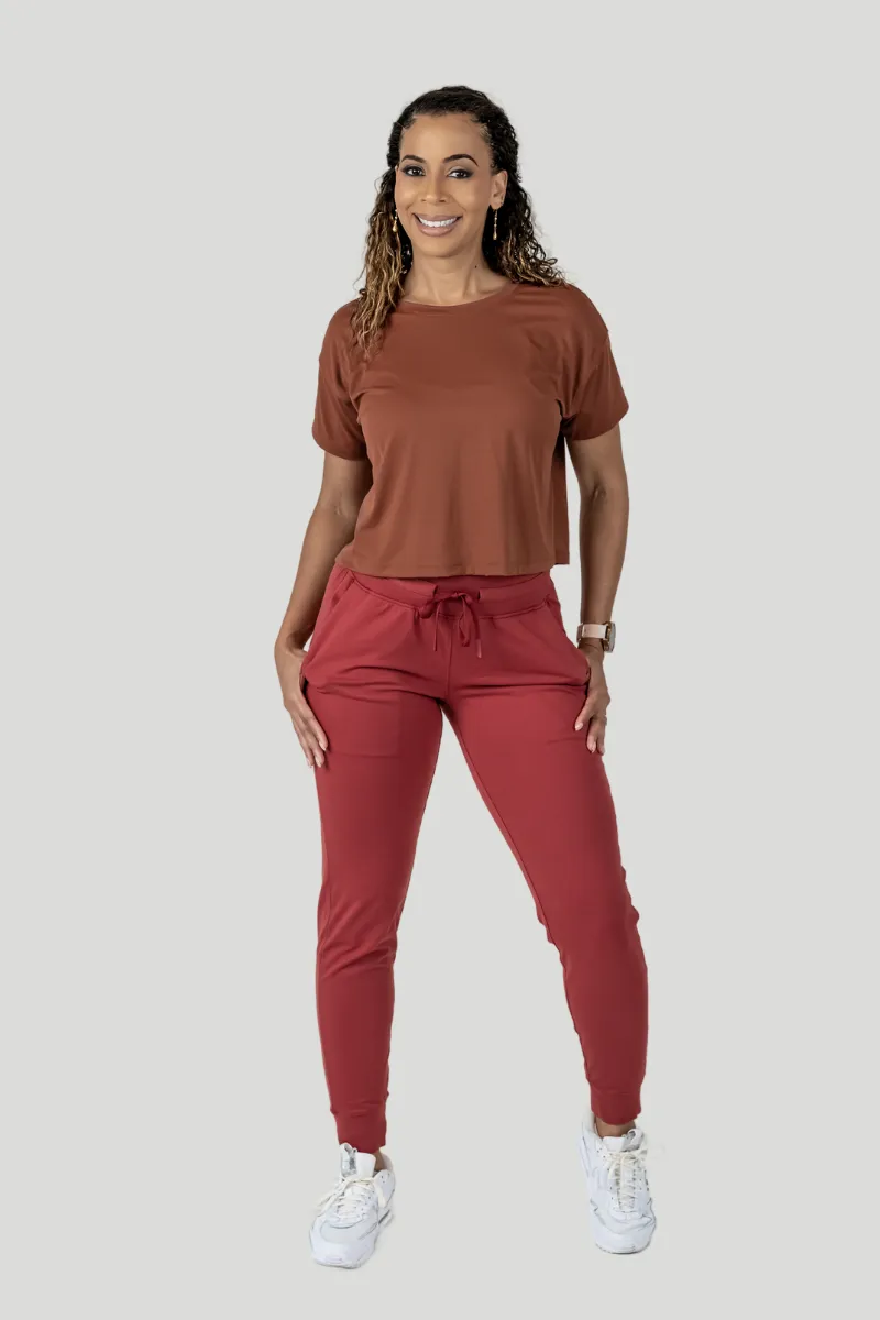 Abby Crop Tee Brick Red