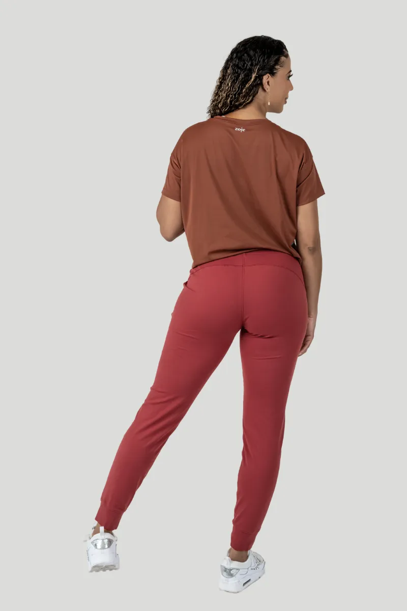 Abby Crop Tee Brick Red