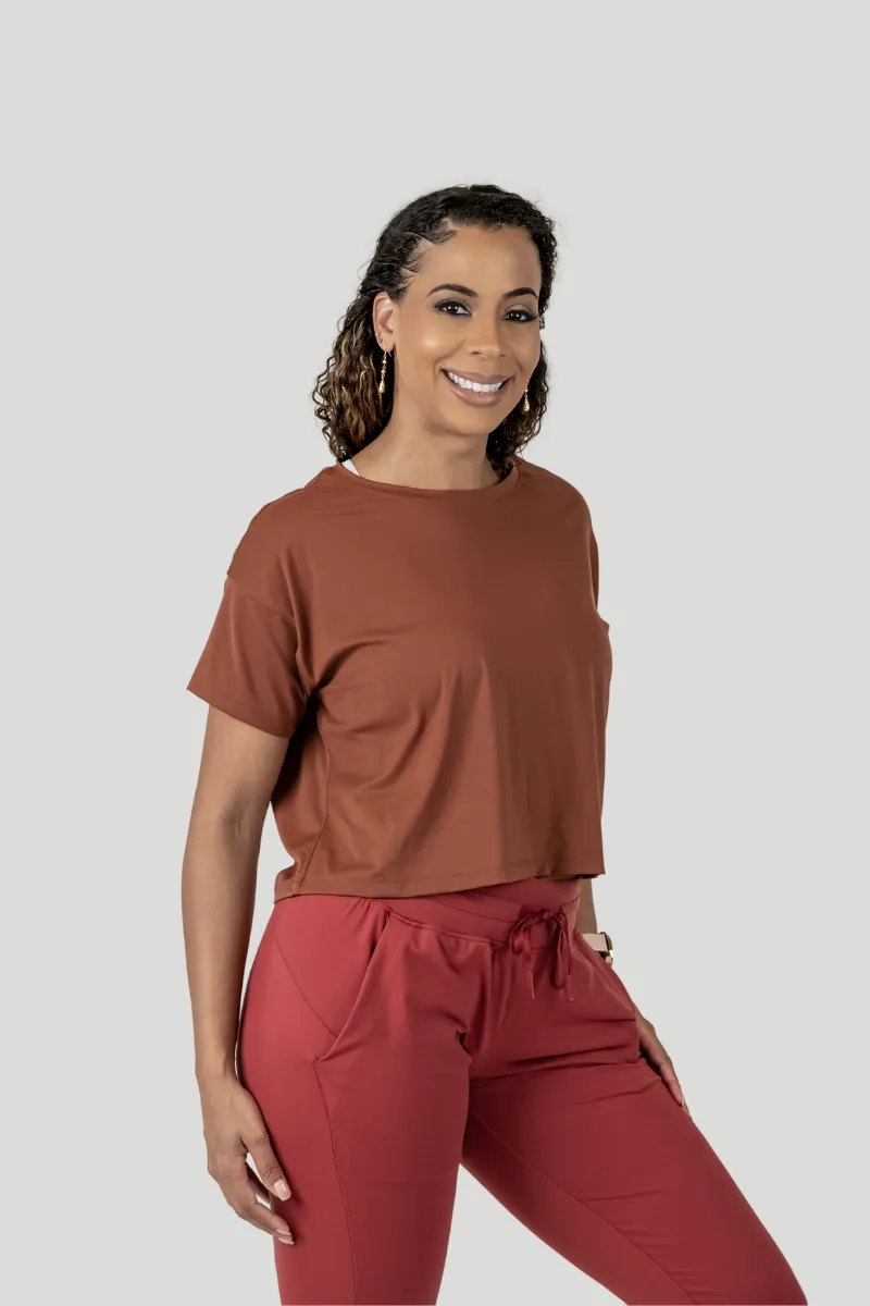 Abby Crop Tee Brick Red