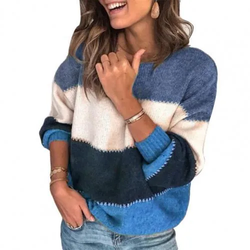 Agata - striped sweater with long sleeves for ladies