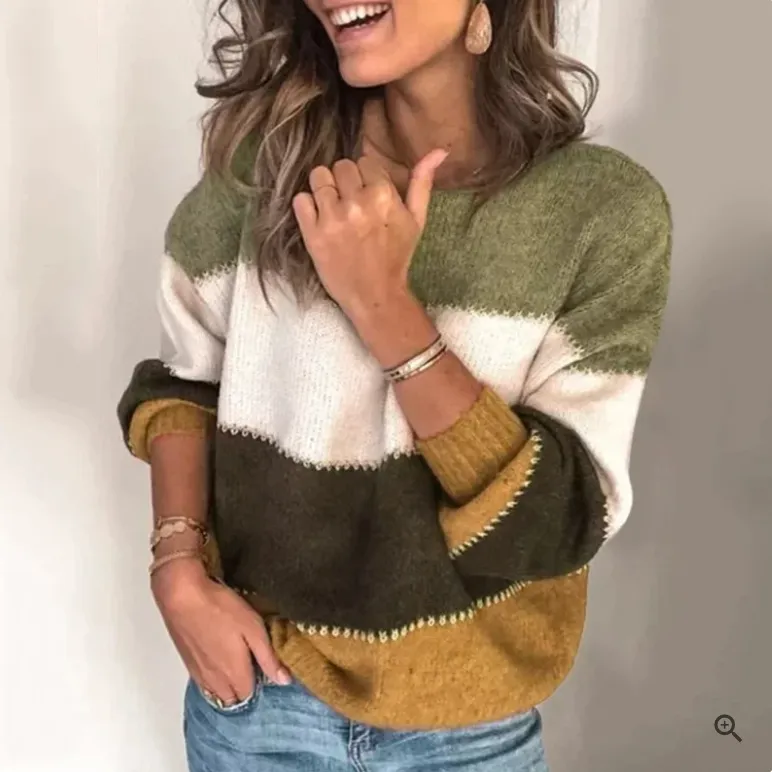 Agata - striped sweater with long sleeves for ladies