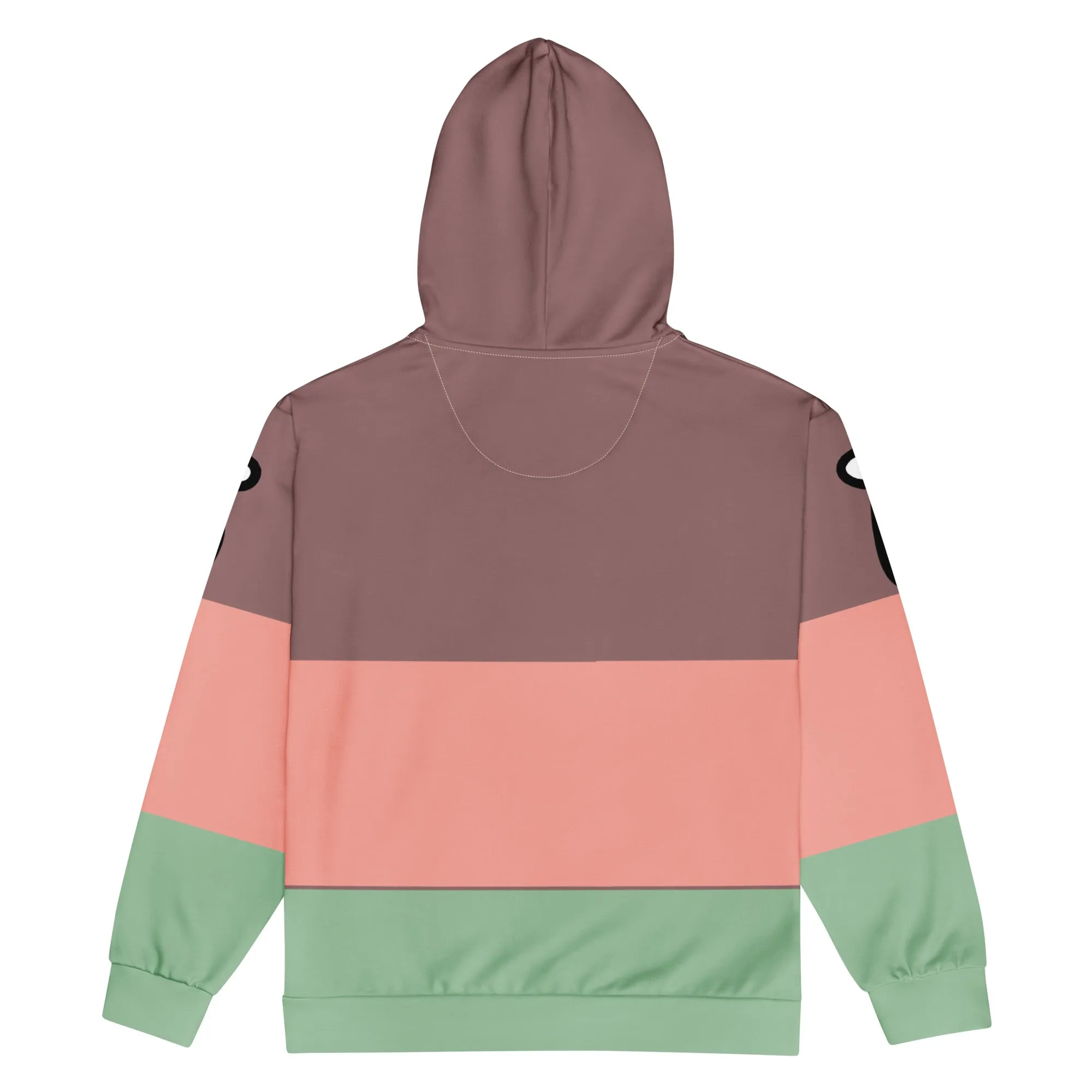 Airfros And Babyhairs Light Wood Mona Lisa Wide Striped Zip Up Hoodie