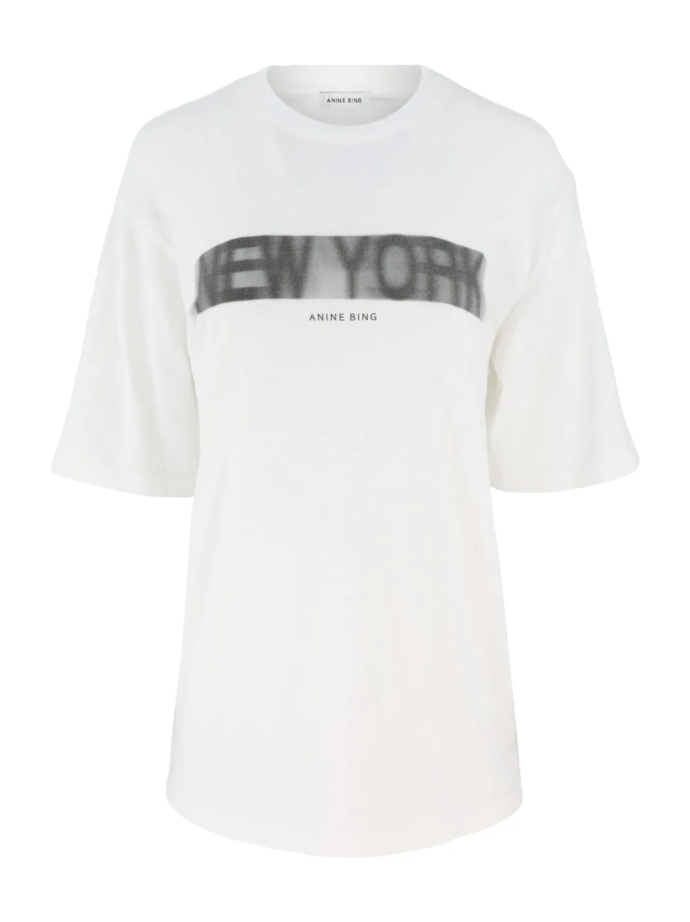 Anine Bing Cason Tee Blur in Ivory