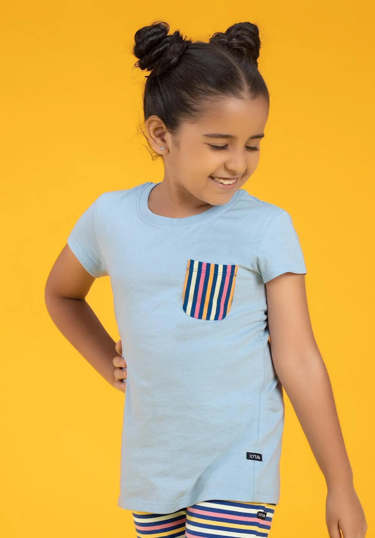 Arcade Girls Co-Ord Set Combed Cotton Blue