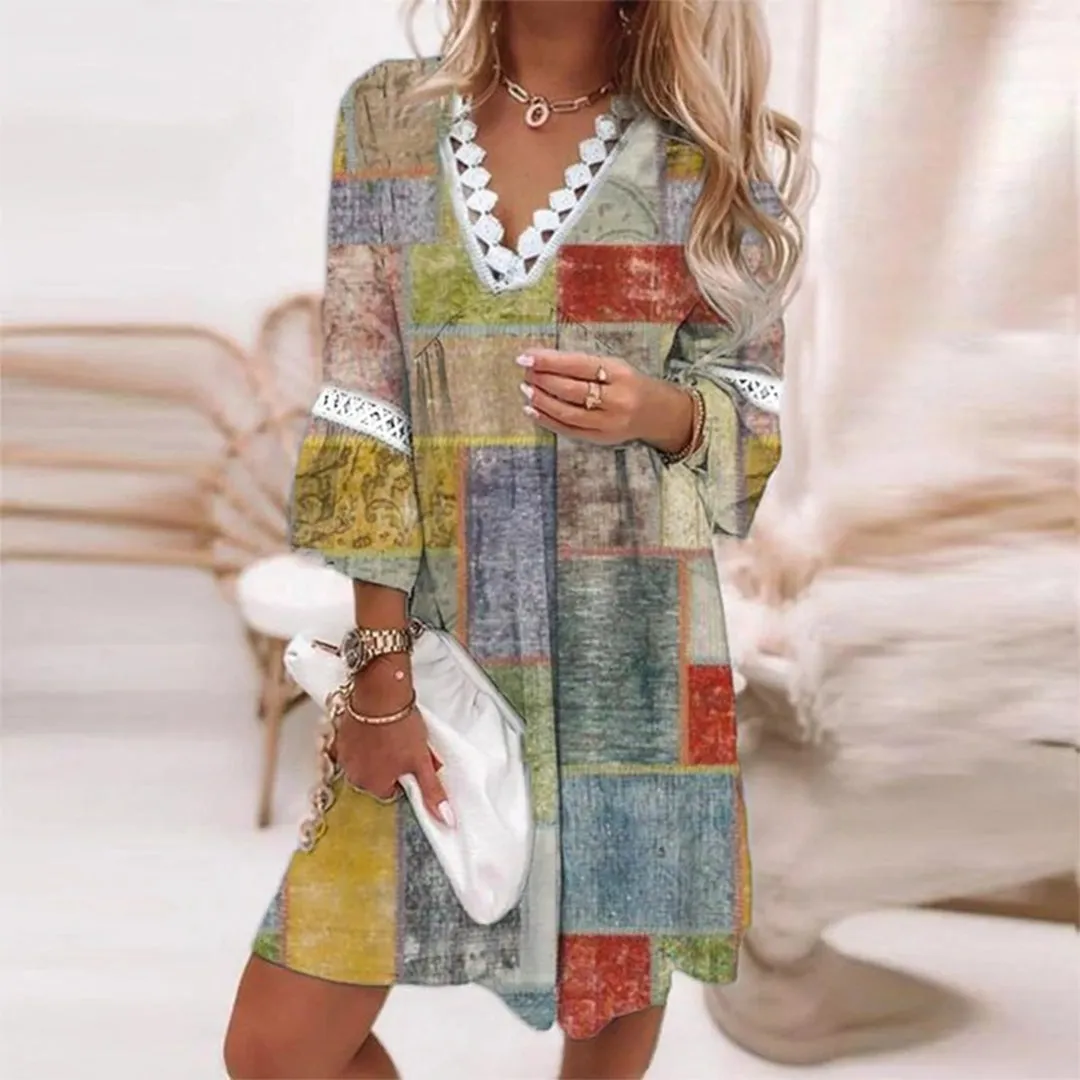 Avencea - Short Summer Dress with Short Sleeves for Women