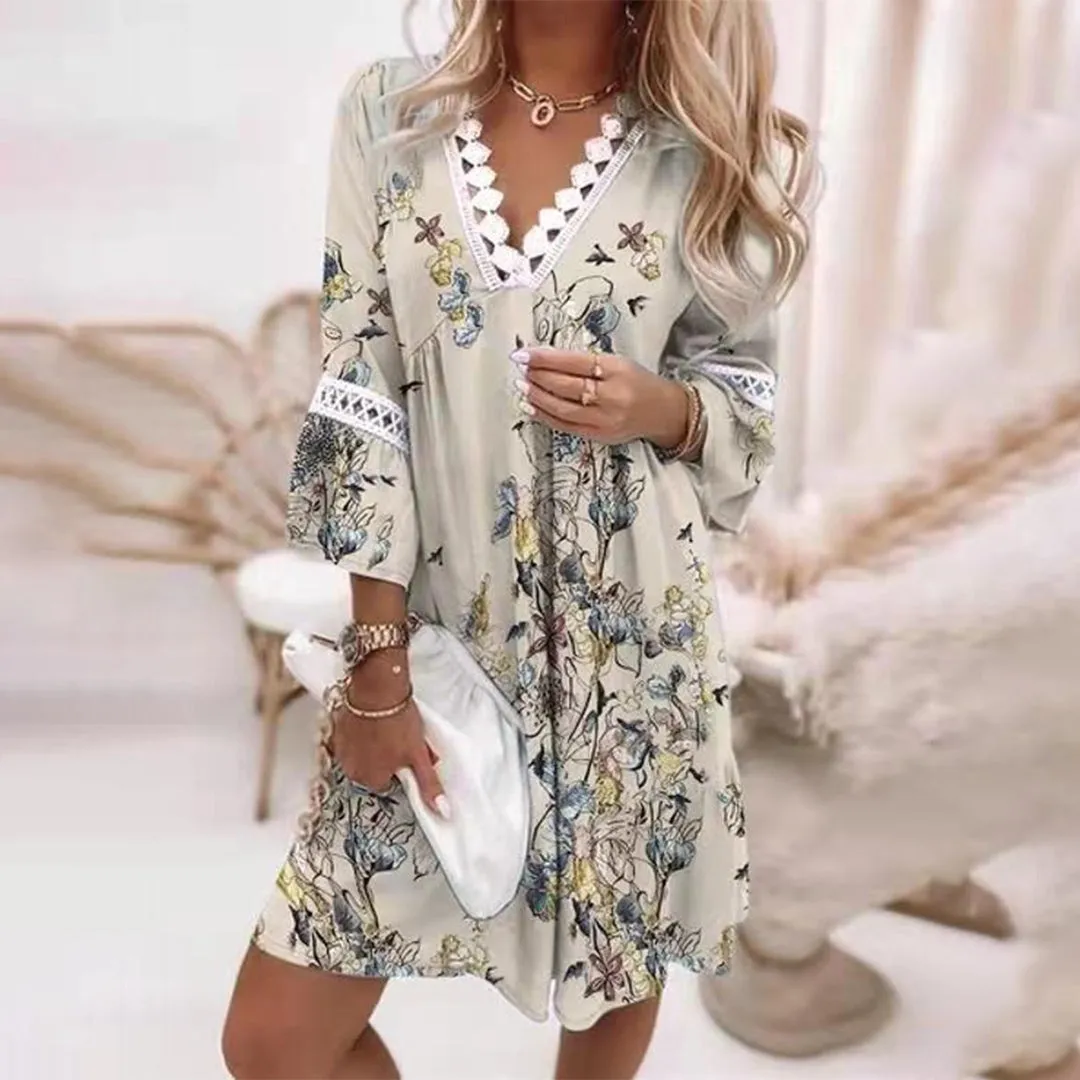 Avencea - Short Summer Dress with Short Sleeves for Women