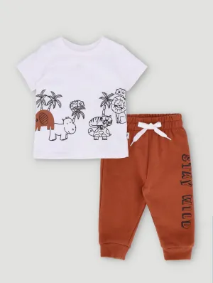 Baby Boys Everyday Animal Jogger Set - Tan