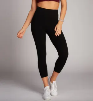 Bamboo 3/4 Capri Leggings - black