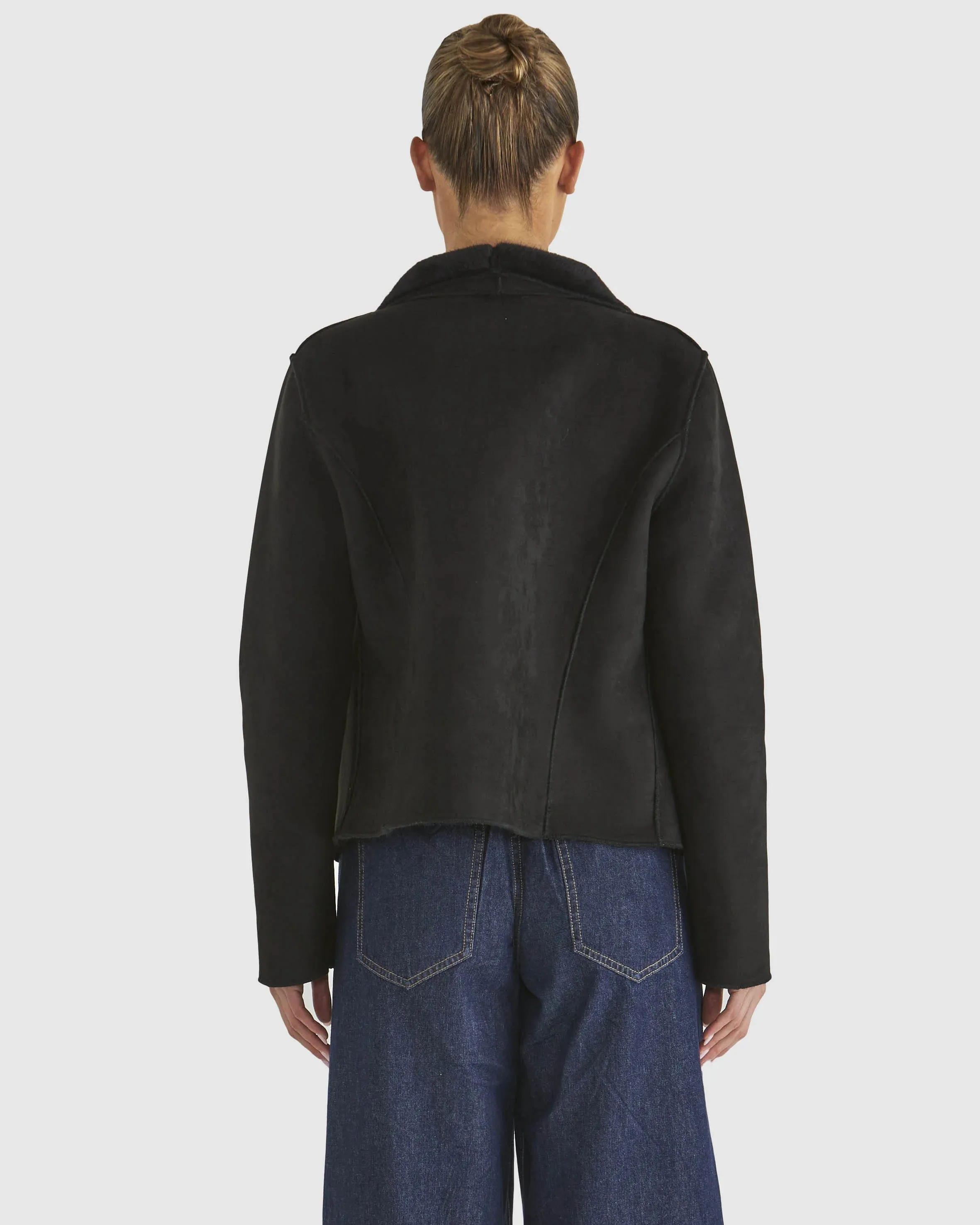 Behold Reversible Fur Jacket - Black