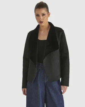 Behold Reversible Fur Jacket - Black