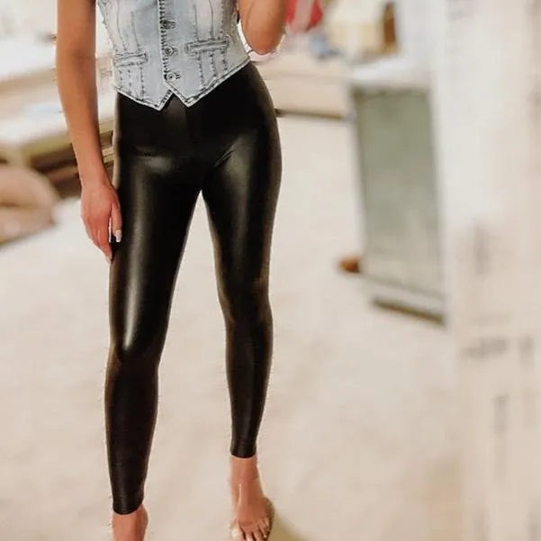 Best Kept Secrets Black Faux Leather Leggings