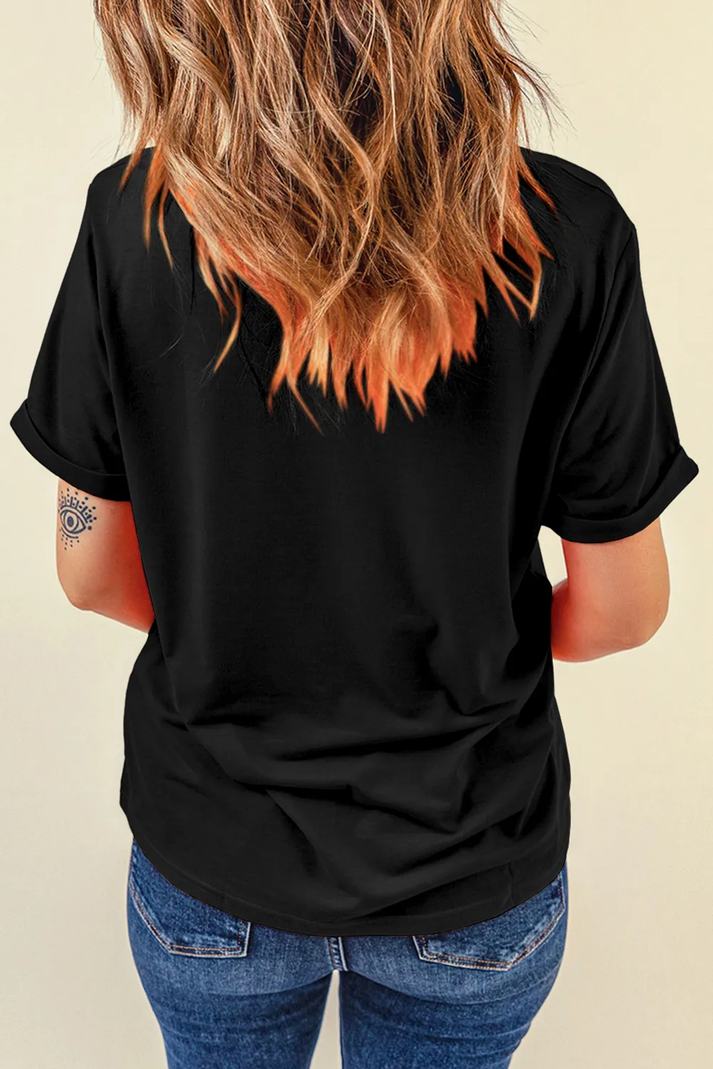 Black Bowknot MAMA Embroidered Crewneck Mothers Day T Shirt