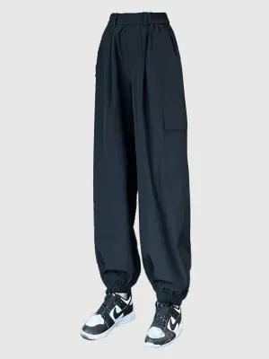 Black Solid Cargo Jogger