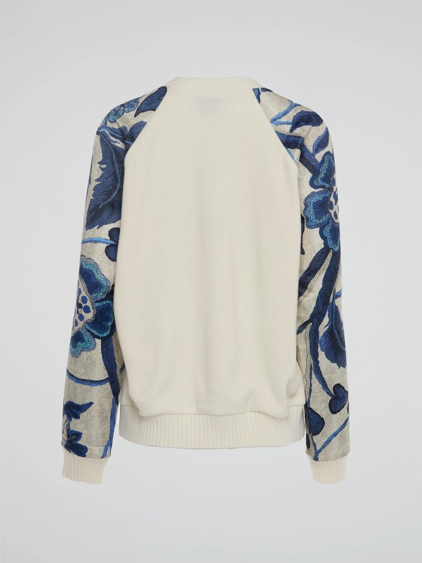 Blue Bloom Embroidered Knit Sweater