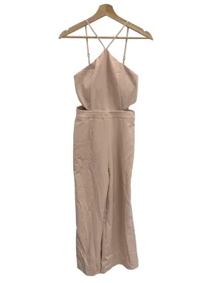 Blush Pink Halter Cut Out Jumpsuit