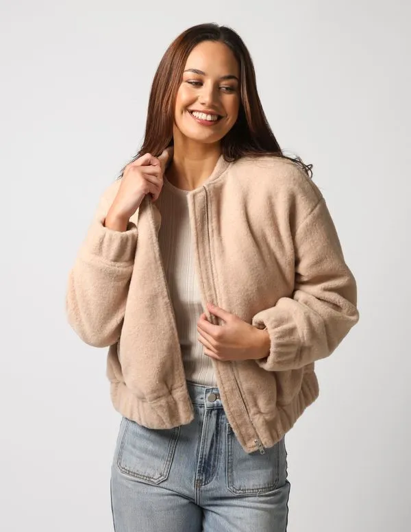 Bomber Jacket - Buttercream
