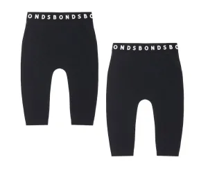 Bonds Stretchies Leggings Black Size 0 (3-6 Months) - 2 Pairs