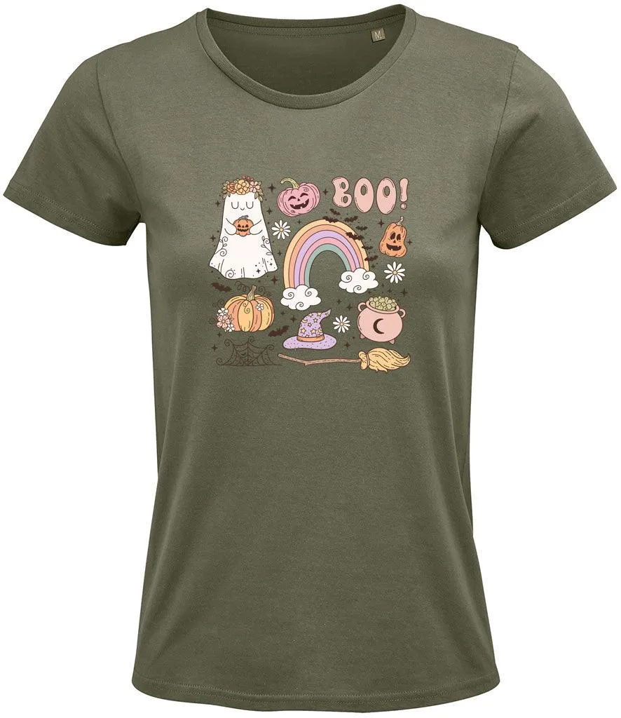 Boo Halloween Ladies T-shirt