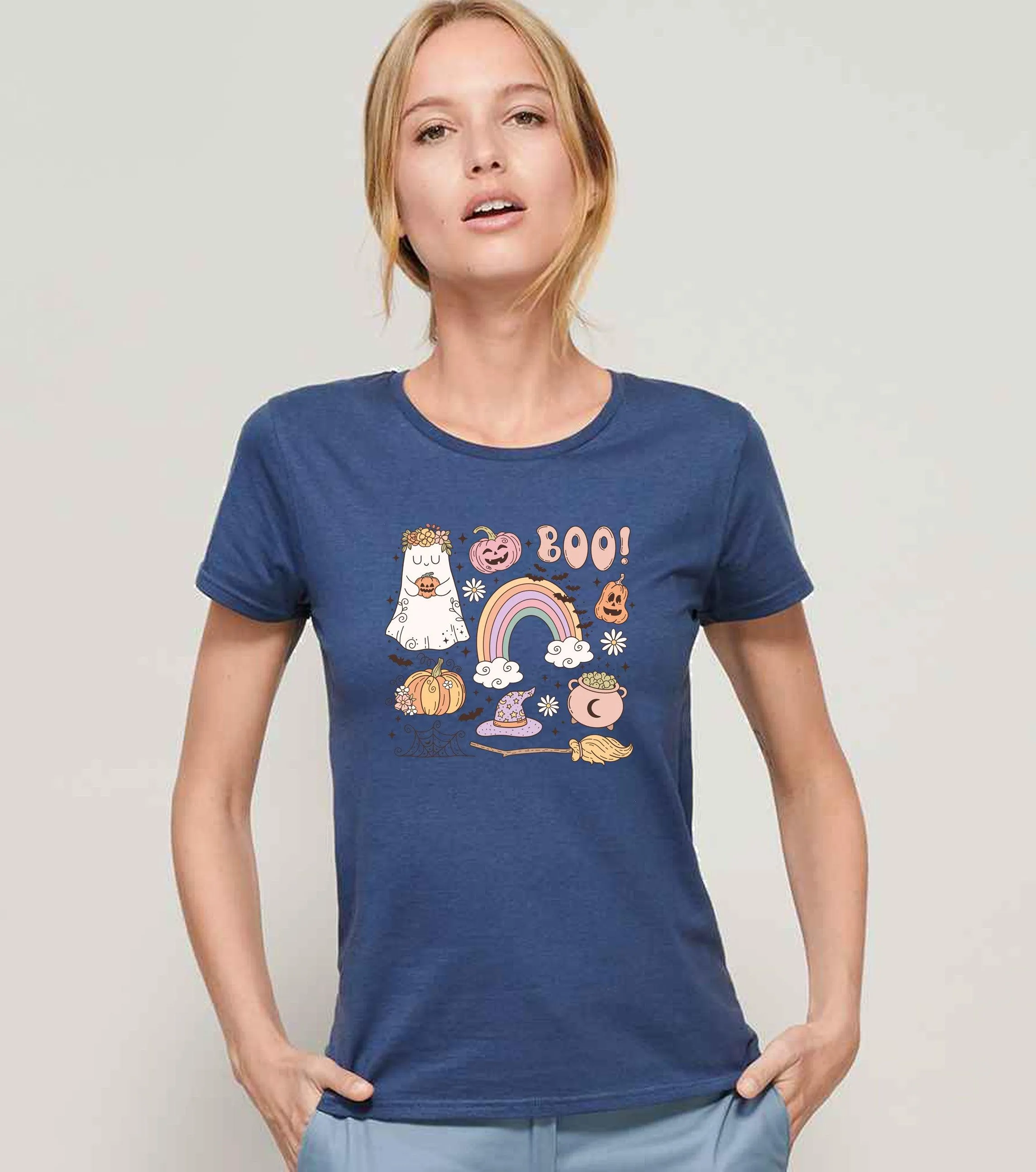 Boo Halloween Ladies T-shirt