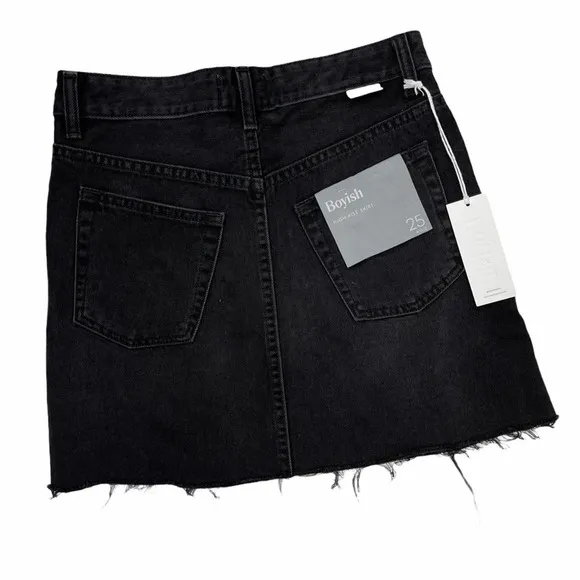 Boyish The Corey Denim High Rise Mini Skirt 25