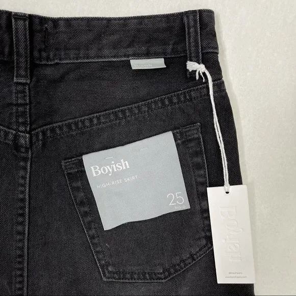 Boyish The Corey Denim High Rise Mini Skirt 25