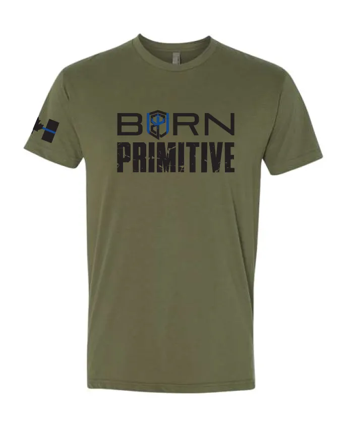 Brand Tee Thin Blue Line (Tactical Green)