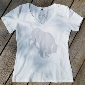 Bucking Bison Short Sleeve V-Neck Slim Fit Tee