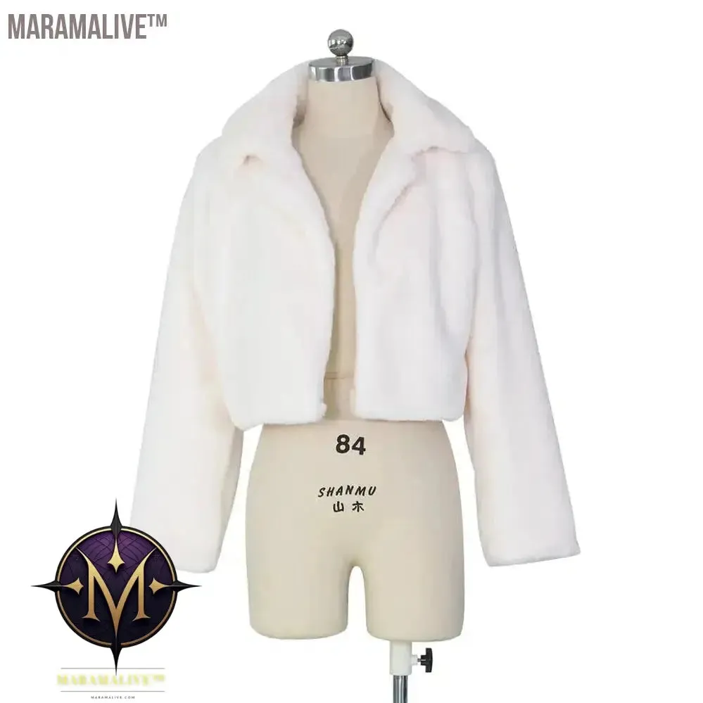 Casual Women Faux Fur Coats Long Sleeve Furry Cropped Jacket Open Stitch Fluffy Overcoat Plus Size XXL Outdoor Wear