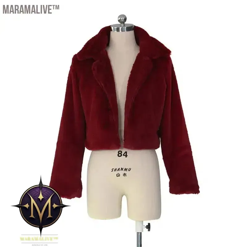 Casual Women Faux Fur Coats Long Sleeve Furry Cropped Jacket Open Stitch Fluffy Overcoat Plus Size XXL Outdoor Wear