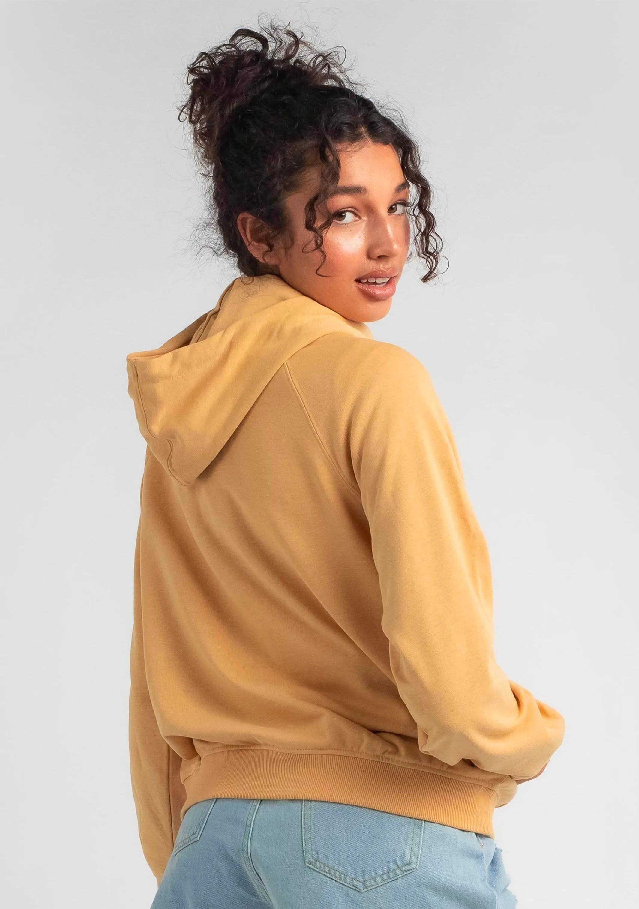 Champion Women's French Terry Script Hoodie Mustard