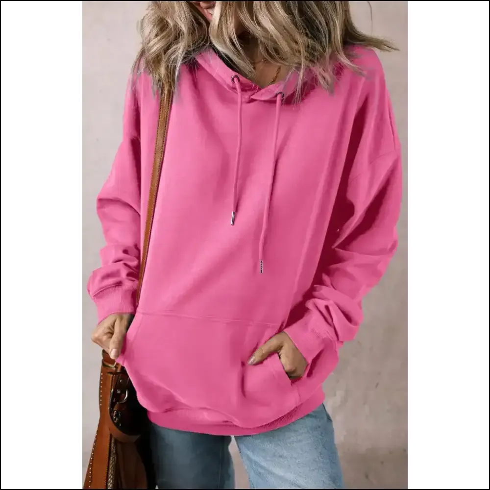 Chic Drawstring Dropped Shoulder Long Sleeve Hoodie