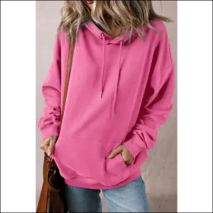 Chic Drawstring Dropped Shoulder Long Sleeve Hoodie