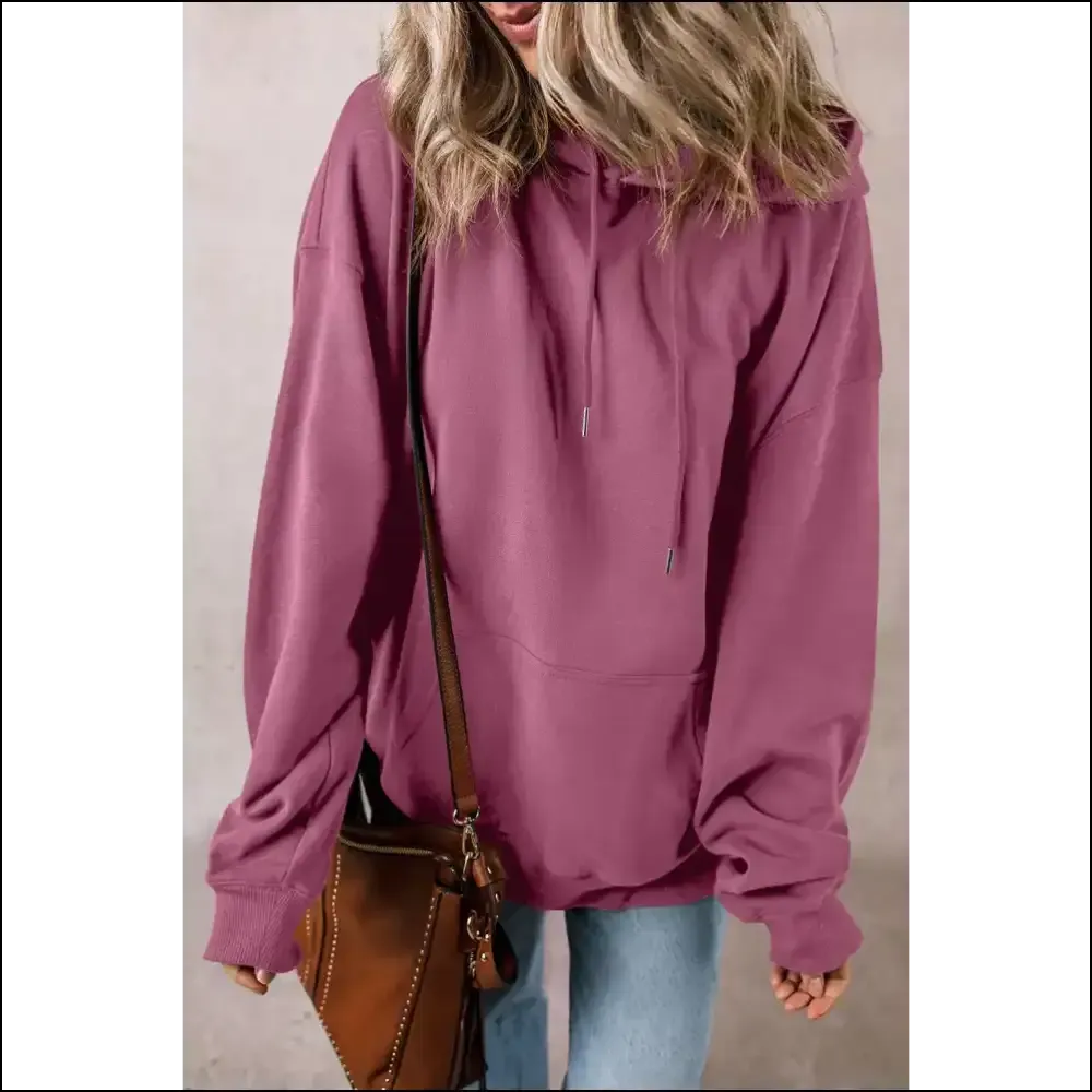 Chic Drawstring Dropped Shoulder Long Sleeve Hoodie