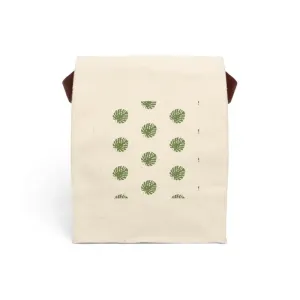Chic Green Leaves Canvas Lunch Bag for Stylish Lunches