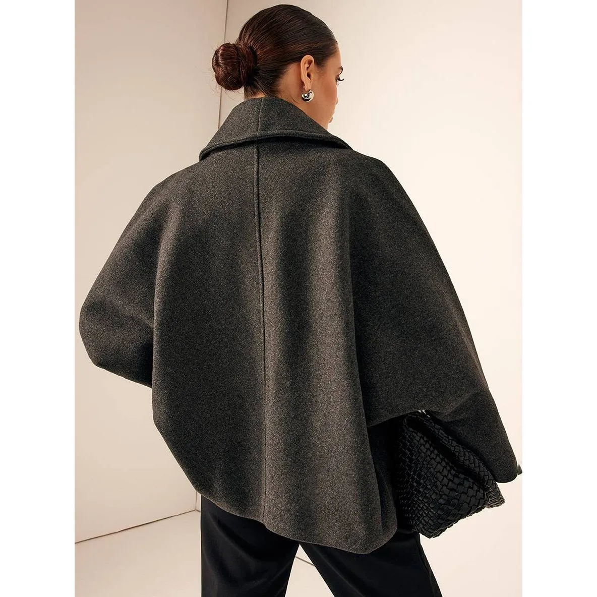 Cocolii Wool Coat | Oversized Fit – Batwing Sleeves