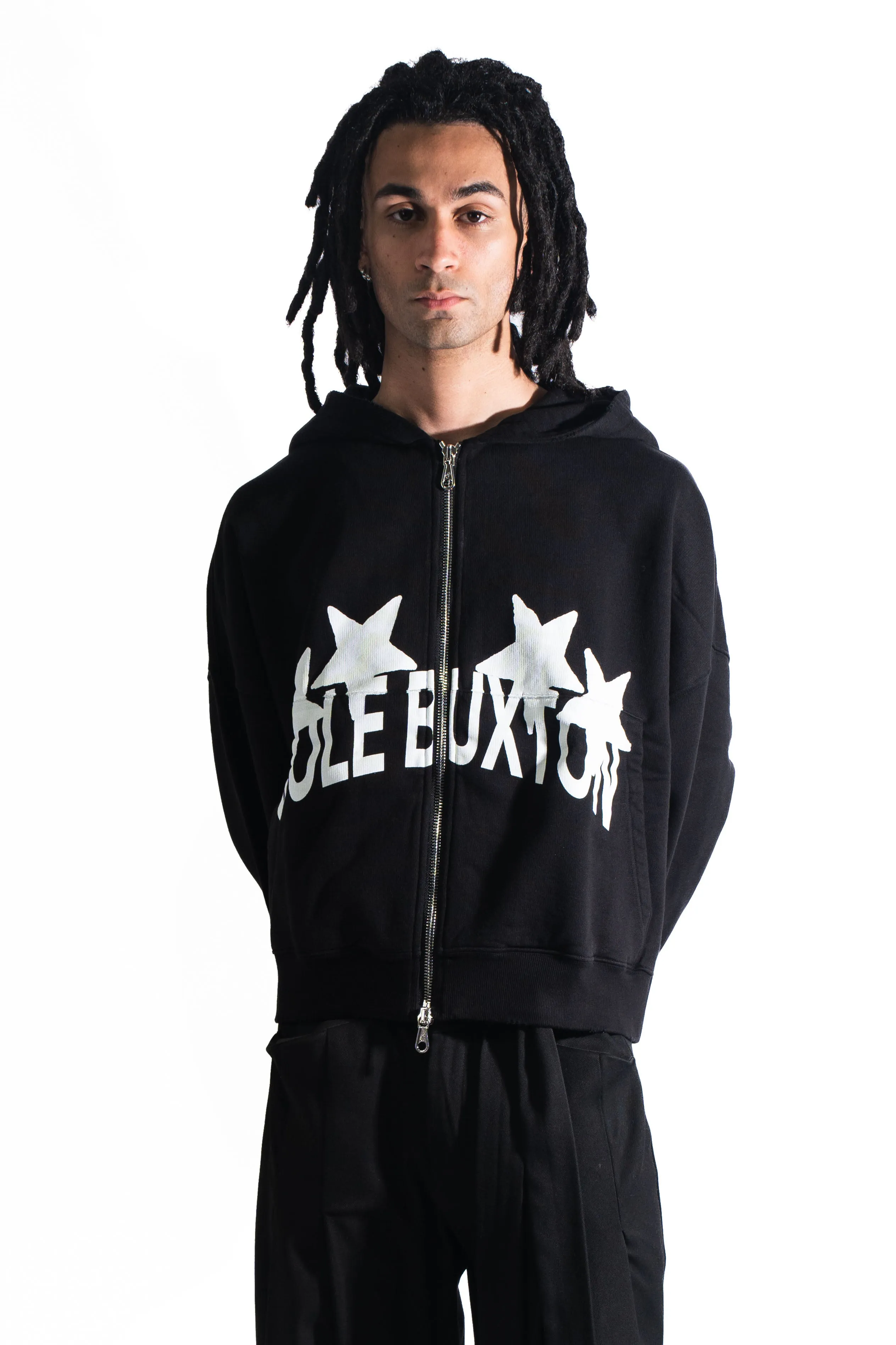 Cole Buxton 4 Star Zipped Hoodie Black