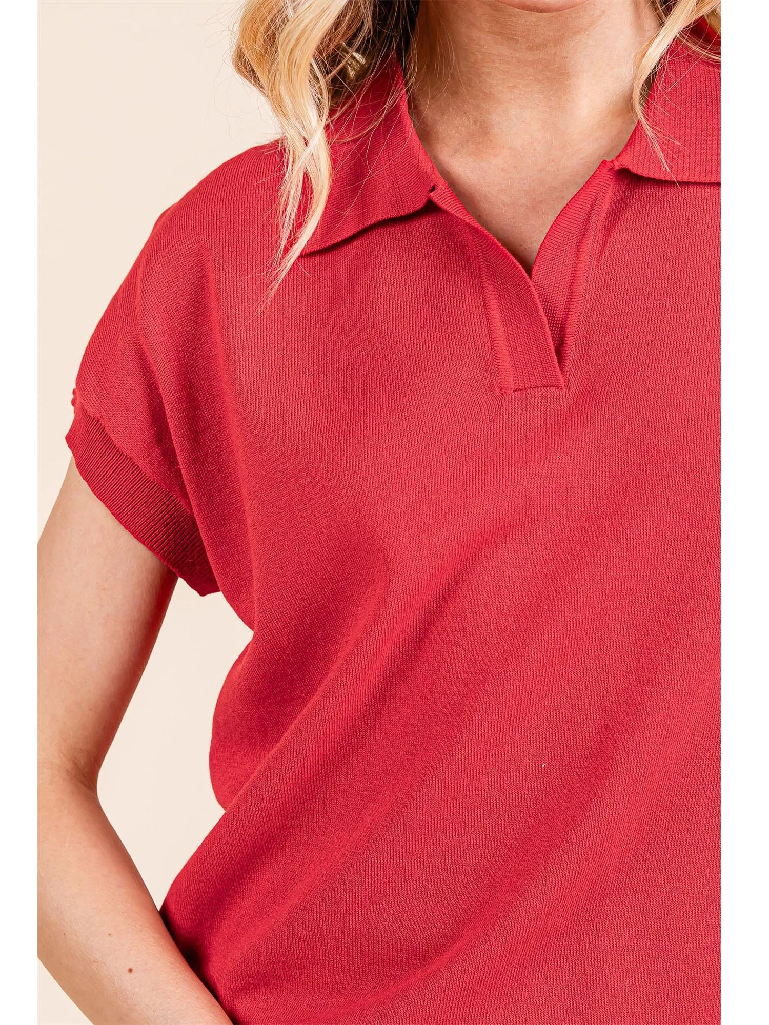 Collared Solid Sweater Vest