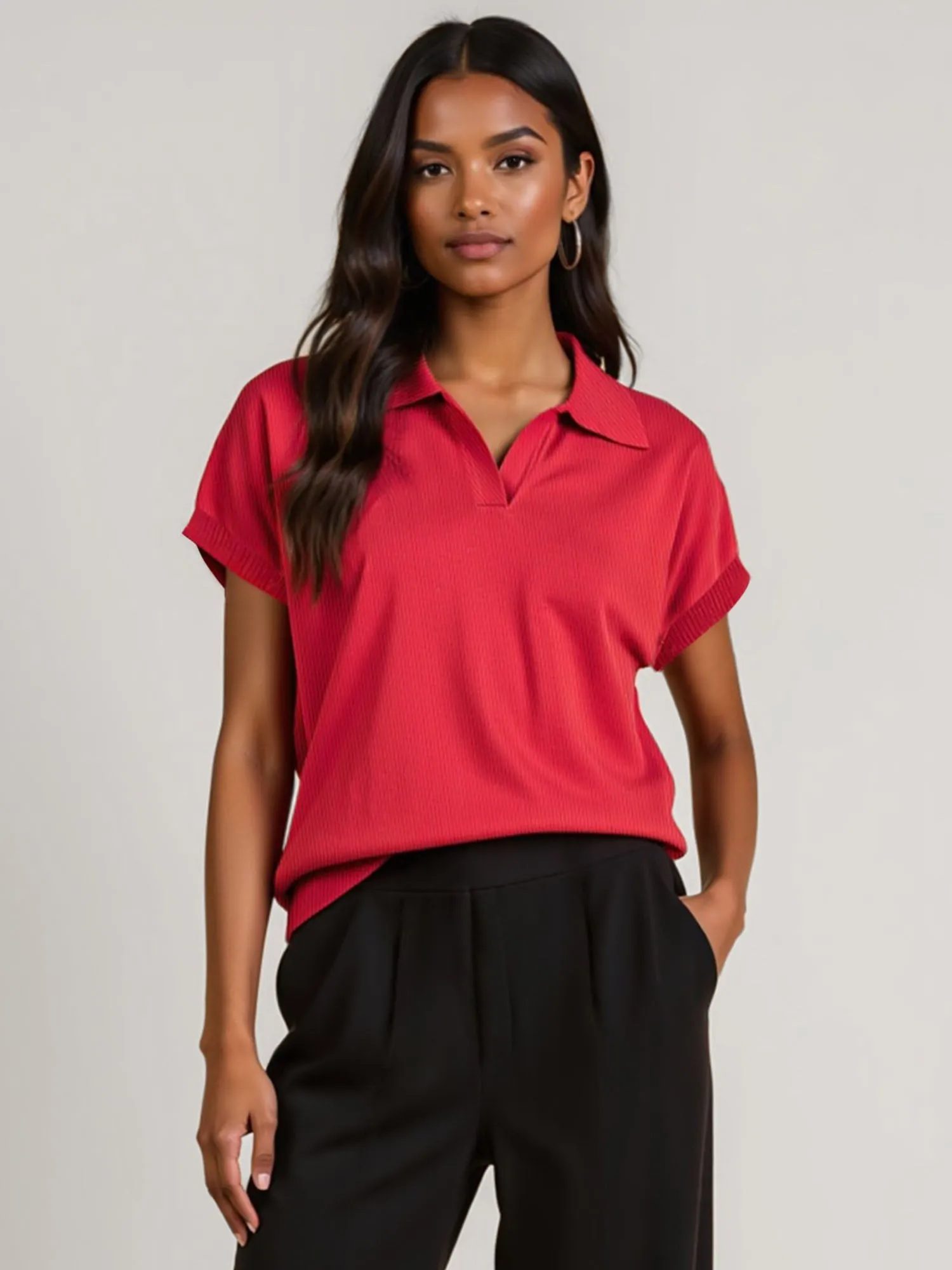 Collared Solid Sweater Vest