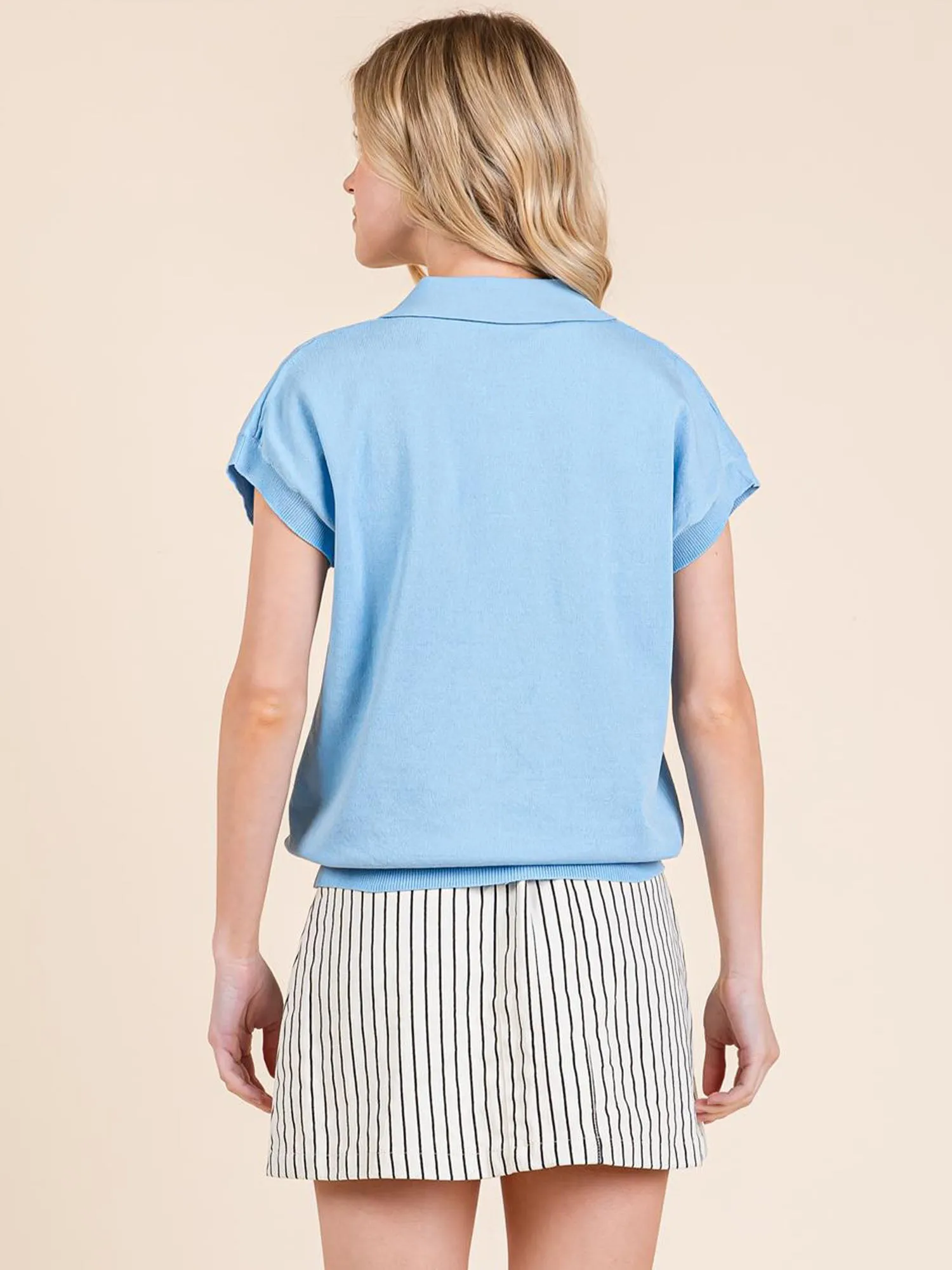 Collared Solid Sweater Vest