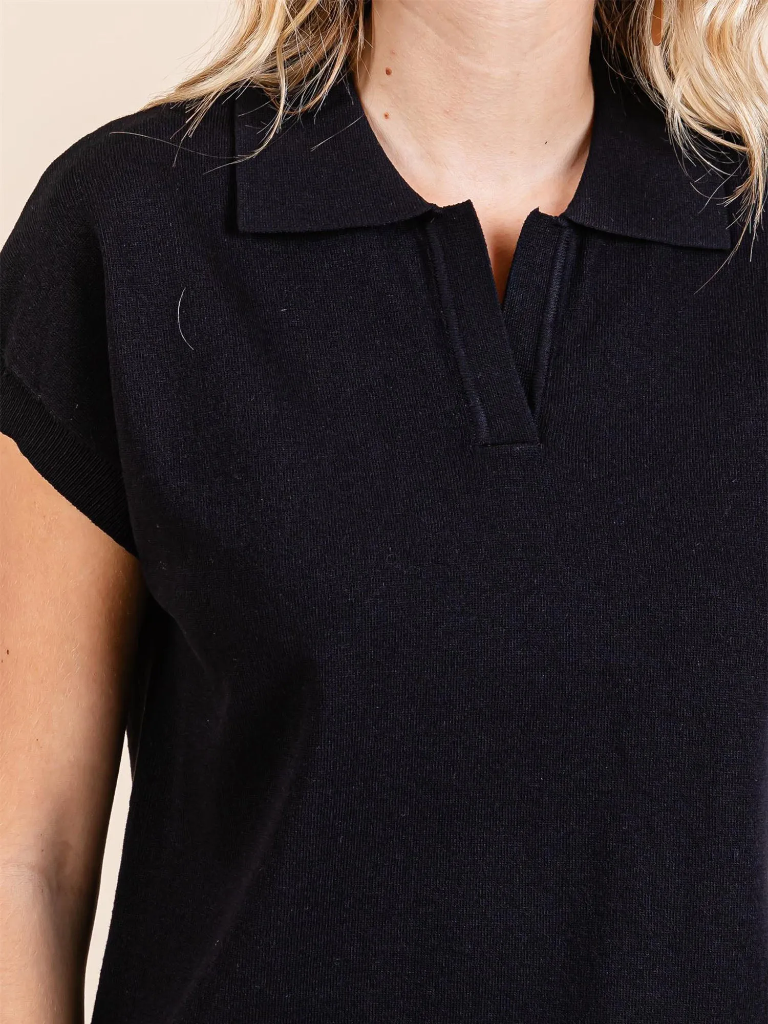 Collared Solid Sweater Vest