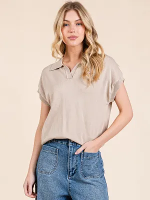 Collared Solid Sweater Vest