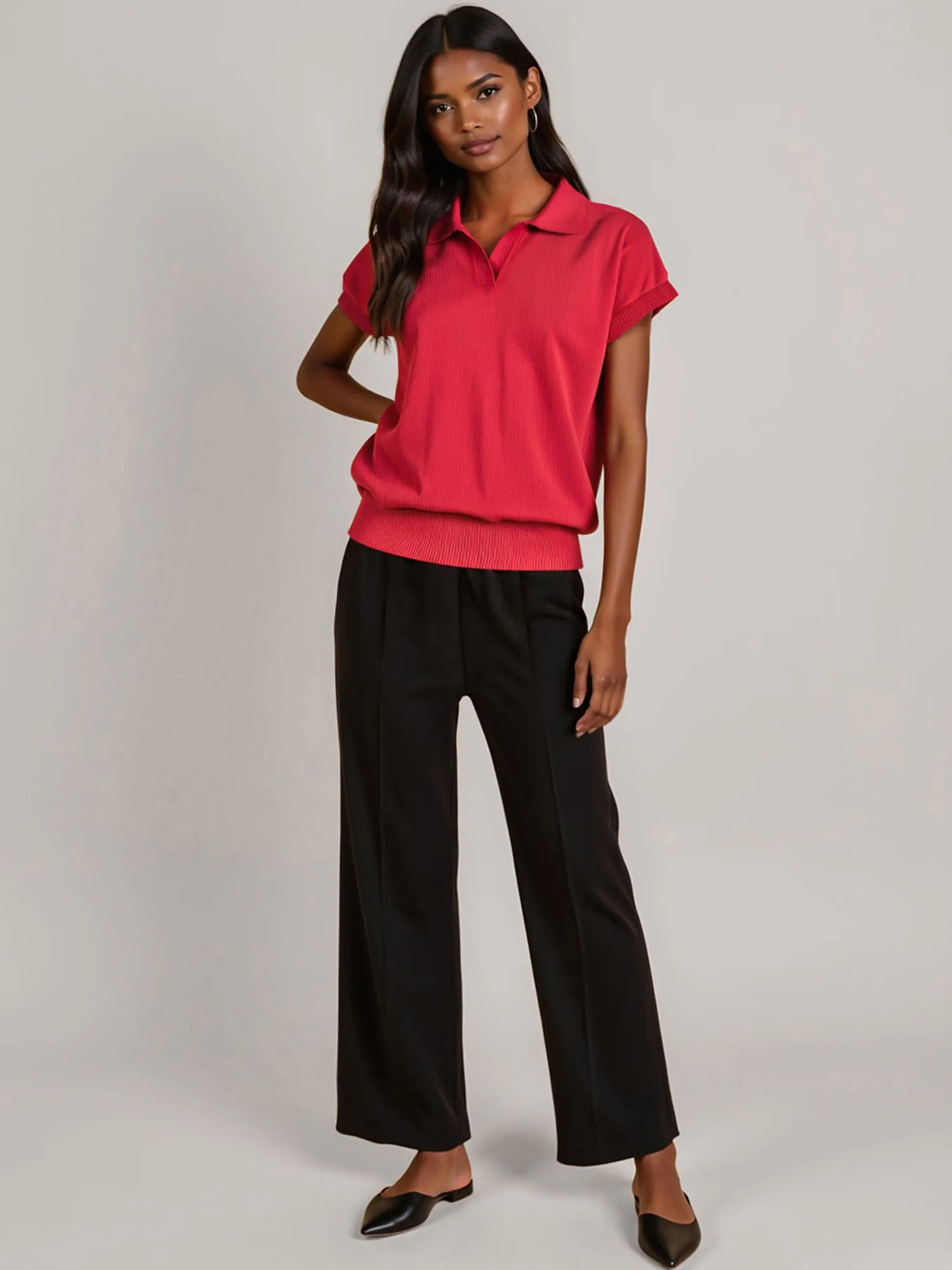Collared Solid Sweater Vest