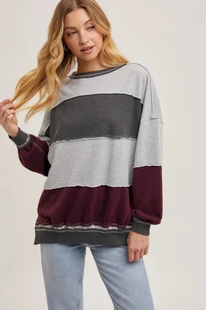 Color Block Knit Pullover