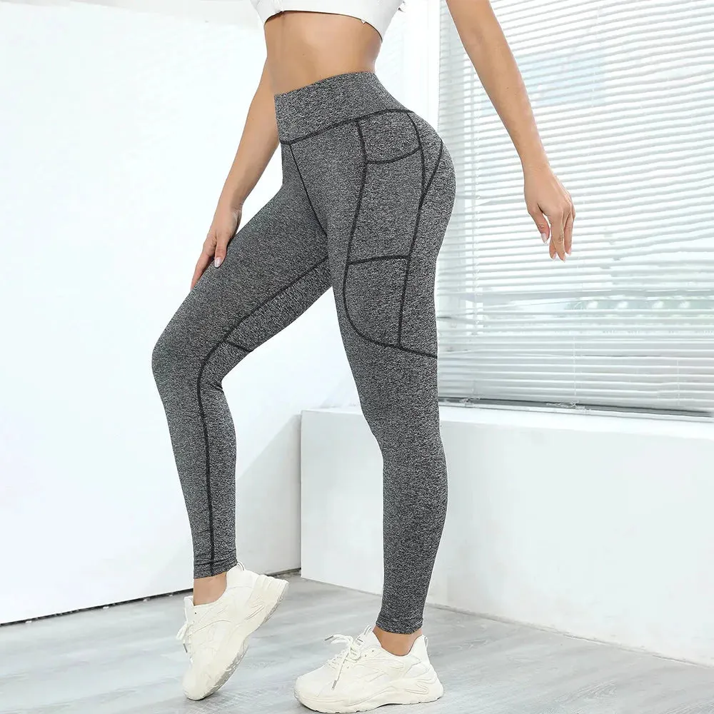 Color blocked Tummy Control Yoga Leggings for Women