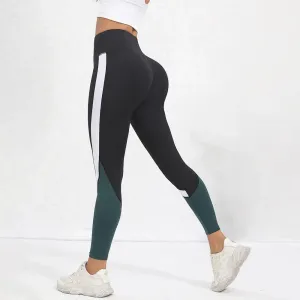 Color blocked Tummy Control Yoga Leggings for Women